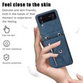 thumbnail image 2 of Jiahe Cover for Samsung Galaxy Z Flip 3, Wallet Case Crossbaody, with RFID Blocking Shockproof Zipper Purse with Card Slots Holder Adjustable Detachable Shoulder Strap Lanyard Case Cover, blue, 2 of 7