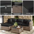 thumbnail image 5 of Kimunuk 9Pcs Outdoor Slipcovers for Cushions, Waterproof Patio Cushion Replacement Covers with Zipper for 4-Seat Patio Furniture Set, Black, 5 of 6