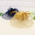 thumbnail image 4 of Womens Barrette Fascinator Flower Pillbox Hat Beaded Feather Hair Clip Wedding, 4 of 13