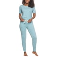 thumbnail image 2 of Felina Women's 3-Piece Soft Jersey T-Shirt, Shorts and Pants PJ Lounge Set-Blue / M, 2 of 8