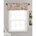 thumbnail image 3 of Red Rose Kitchen Valances for Windows Farmhouse Linen Window Valance Curtain for Living Room Window Treatment Farmhouse Romantic Botanical Floral Vines Valance Rod Pocket Topper Drape, 60 x 18 Inch, 3 of 6