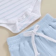thumbnail image 4 of CAUYDY Preemie Boy Clothing Infant Boys Short Sleeved Romper Set Baby Fall Winter Bodysuit Newborn Picture Outfit 0 3 6 9 12 18 24 Months Sizes 3-6 Months,Sky Blue, 4 of 8