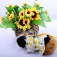 thumbnail image 2 of CSChome Rabbit Clothes Leash 1 Set Rabbit Clothes Leash Lace Hem Bowknot Peach Print Pet Rabbit Hamster Traction Rope Pet Supplies Hamster Harness, 2 of 7
