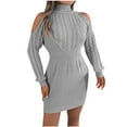 thumbnail image 2 of Wancir Sweater Dress for Women Elegant Casual Knit Long Sleeve Pullover Sweater Dresses, 2 of 4