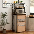 thumbnail image 4 of Vintage 4-Tier Mini Fridge Stand with Storage, Mini Fridge Cabinet with Storage, Microwave Stand, Bakers Rack, Microwave Oven Stand with Storage, Mini Fridge Shelf for Home Office Dorm, BROWN, 4 of 21
