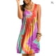 thumbnail image 1 of Vestido corto con estampado de teñido anudado Vestido plisado sin mangas, Morado Gris, XL Advancent AP002087-12, 1 of 7