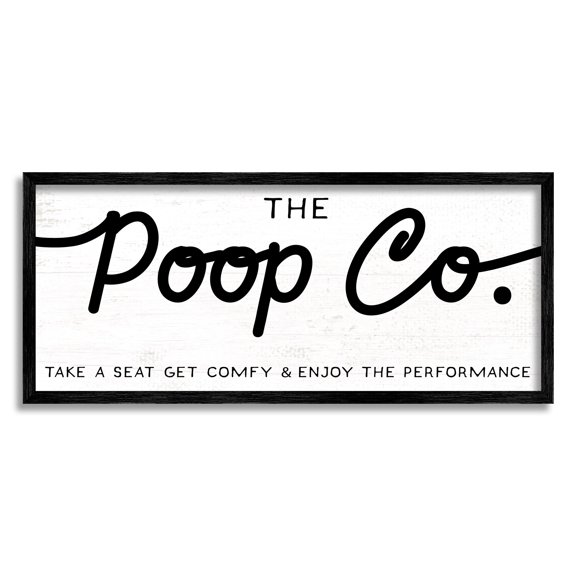 Stupell Industries The Poop Co. Funny Bathroom Sign Get Comfy, 30 x 13, Design by Daphne Polselli