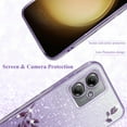 thumbnail image 5 of for Motorola Moto G54 Case Clear Glitter Shiny for Women Aesthetic Floral Motorola G54 5G Phone Case Silicone Soft Flower Transparent Shockproof Cover Purple Slim (Purple), 5 of 7