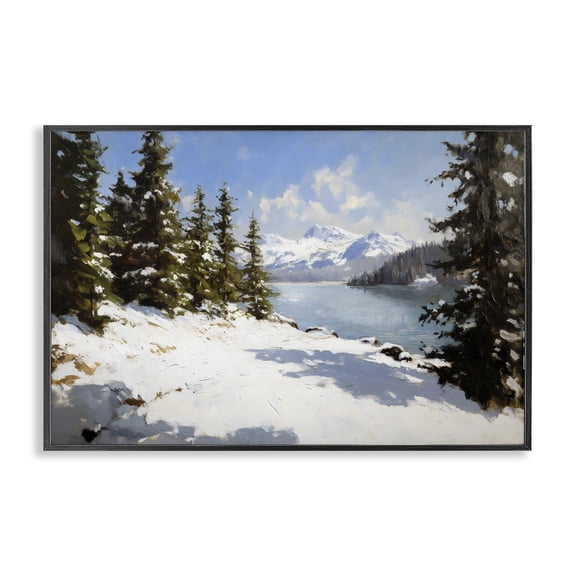 Way Up North Landscape Black Framed Giclee Art, design by Petal Prints Design