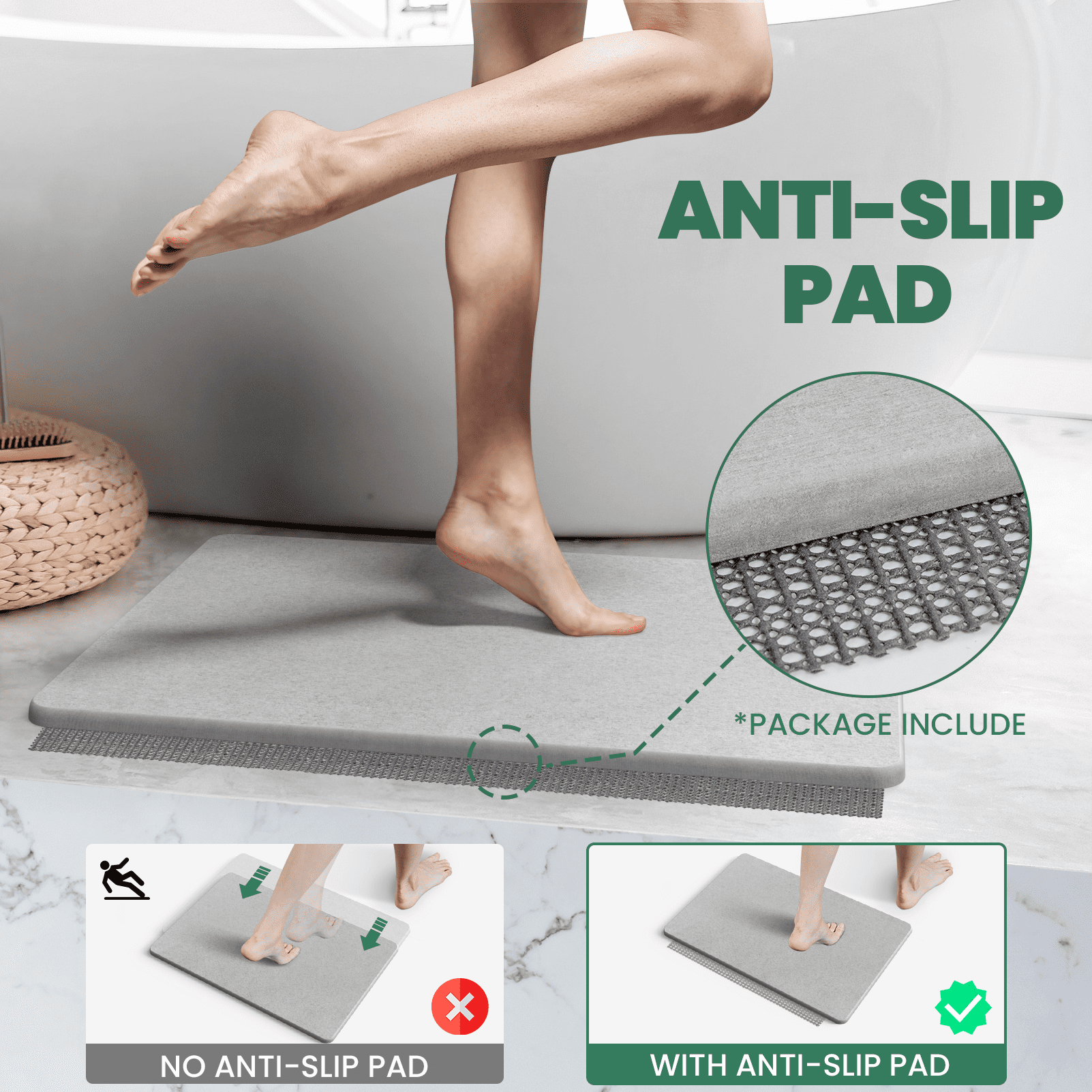 WATCH-YOUR-STEP® ANTI-SLIP BATH MAT WITH 'TOO HOT' INDICATOR