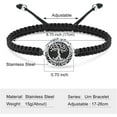 thumbnail image 5 of Cremation Jewelry Tree of Life Urn Bracelet for Ashes for Women Men Adjustable Stainless Steel Memorial Keepsake Rope Bracelet, 5 of 6