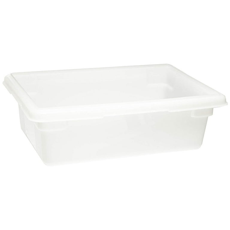 Rubbermaid Commercial Products Food Storage Box/Tote for  Restaurant/Kitchen/Cafeteria, 3.5 Gallon, White FG350900WHT