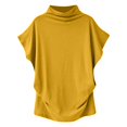 thumbnail image 3 of HAJWOH Women's Half Turtleneck Sleeve T-Shirt Solid Color Mock Neck Dolman Short Sleeve Top Casual Fashion Loose Shirt, 3 of 6