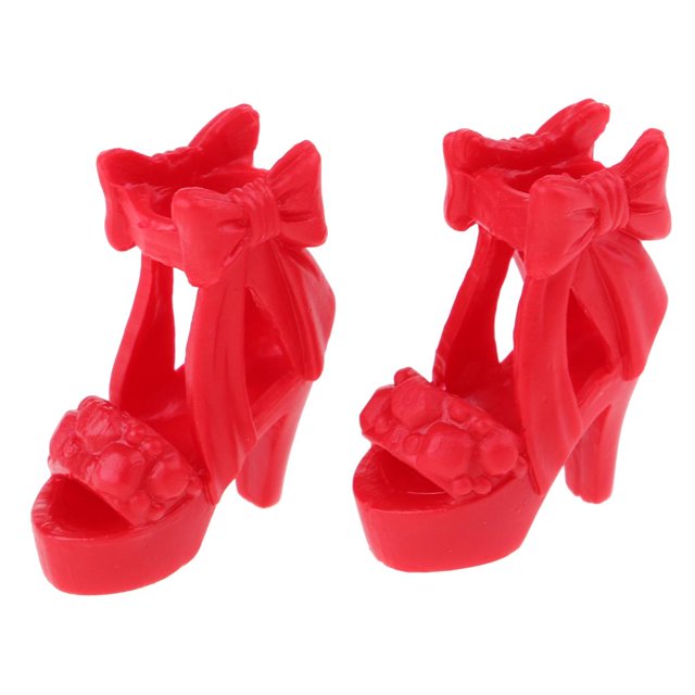Sandalias de , , , calcetines con lazo, accesorios, moda en miniatura para muñeca rojo CUTICAT Zapatos de tacón alto de muñeca