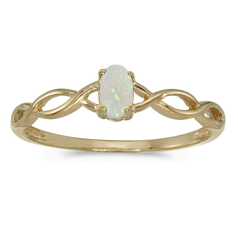 10k Yellow Gold Oval Opal Ring