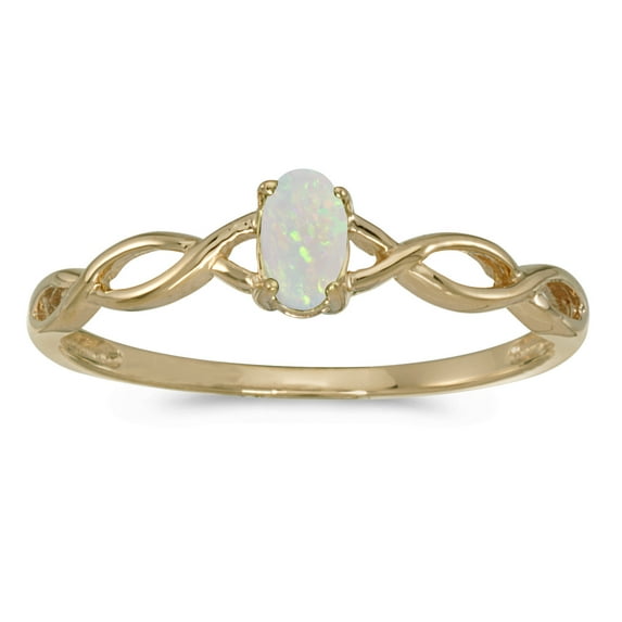 10k Yellow Gold Oval Opal Ring