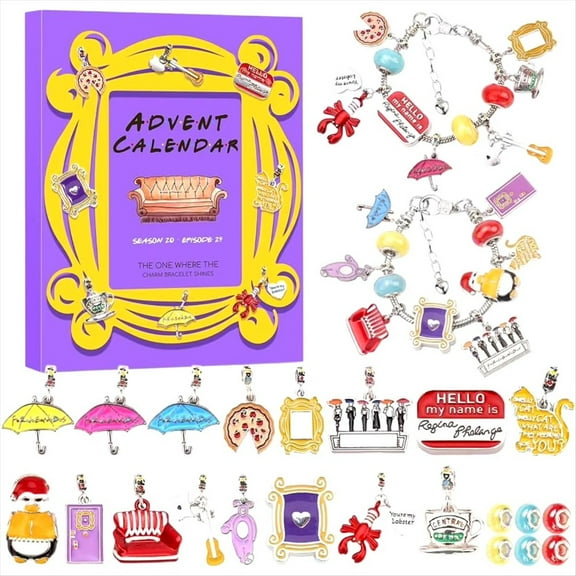 Advents Calendar DIY Christmas Charm Bracelet Countdown TV Show Xmas Gift for Women Girl