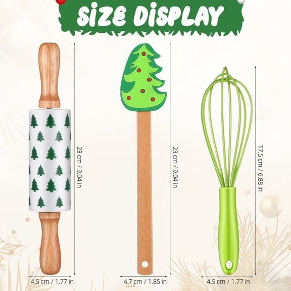 OFFIGAM 3-Piece Silicone Rolling Pin Set for Baking, Cooking, Kitchen Tools, Holiday Pastry Supplies, Non-Stick and Easy to Clean