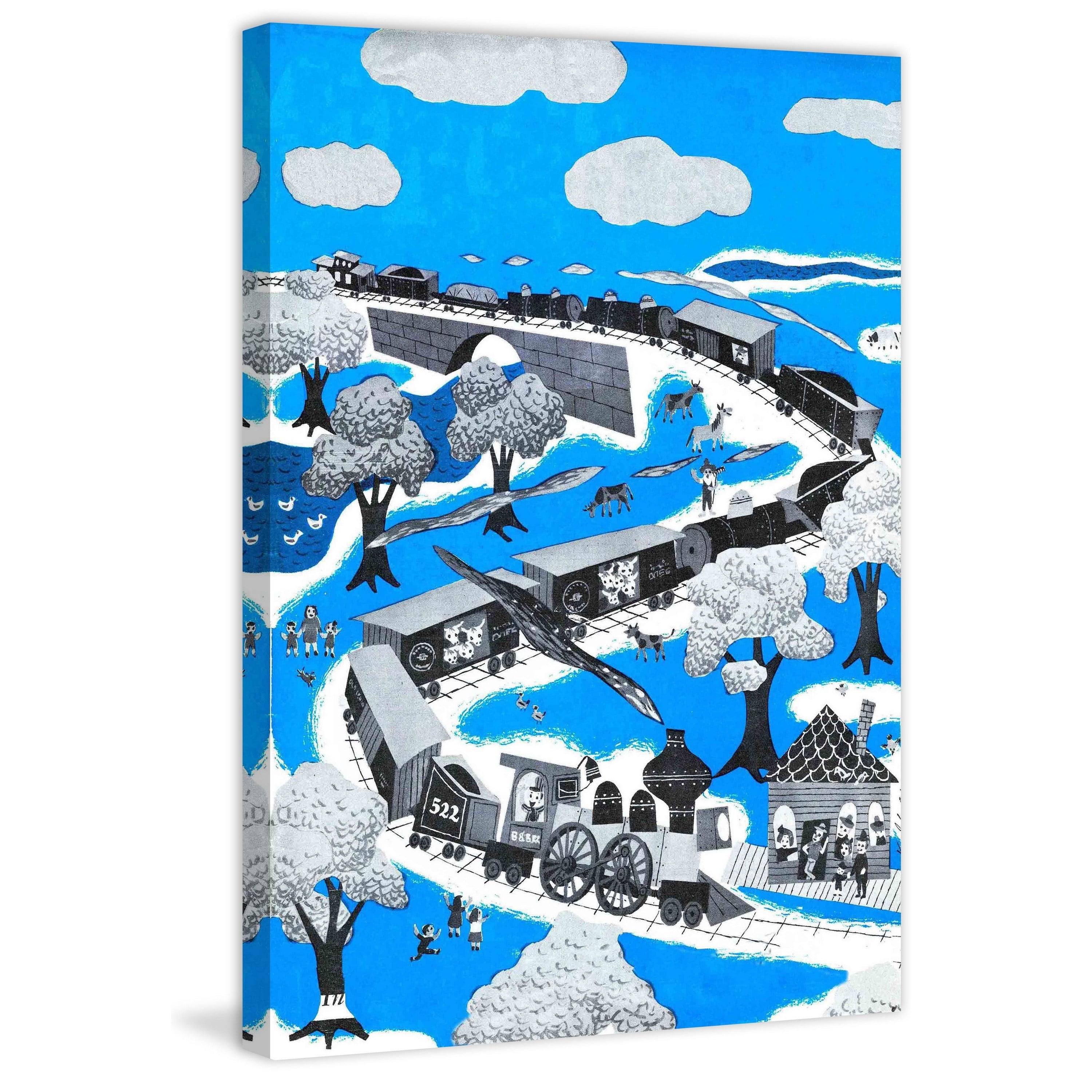 "The Longest Train" Painting Print on Wrapped Canvas