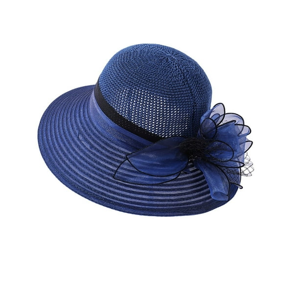 BAODANN Women Hat Bridal Wedding Tea Party Wide Brim Summer Sun Cap Men's Cap Turkey Hat Hat Ladies Summer Men's Hat Modern Straw Hat Round