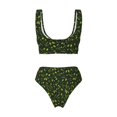 thumbnail image 2 of Honeii Green Branch Olive Print Women’s Bikini Set,Two Piece Swimsuit Bathing Suits,Stylish High Elasticity Swimwear for Beach and Pool, 2 of 7