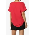 thumbnail image 2 of Women's PLUS Lightweight Woven Dolman Short Sleeve Boat Neck Relaxed Blouse Basic Top, 2 of 7