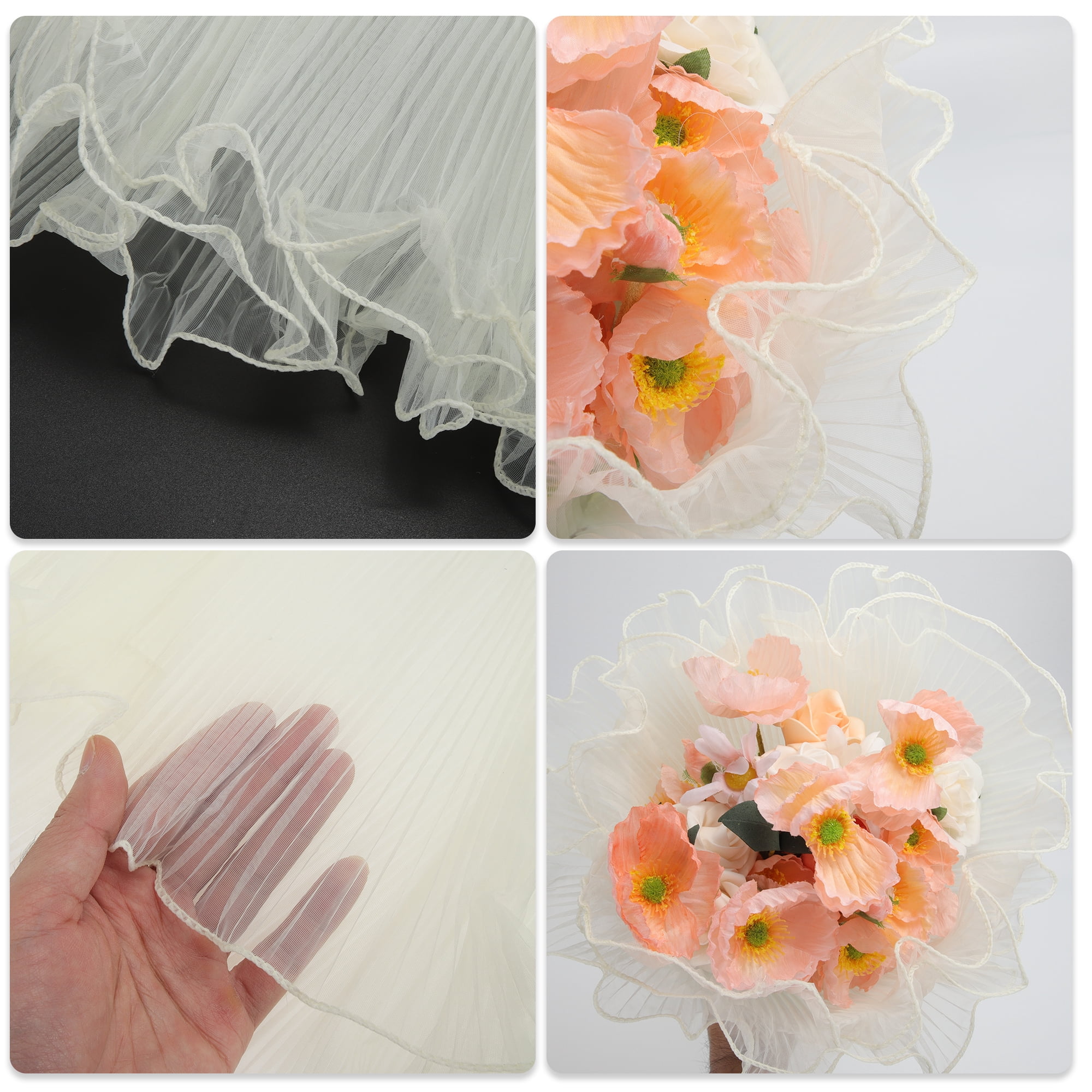 Unique Bargains Translucent Flower Wrap Paper for All Occasions 1 Pc Beige