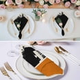 thumbnail image 3 of Orange Black Cloth Napkins, Farmhouse Striped Modern Abstract Art Washable and Reusable Dinner Napkins Set of 6, Table Napkin for Kitchen Party Birthday Wedding Hotel Housewarming 20"x20", 3 of 9