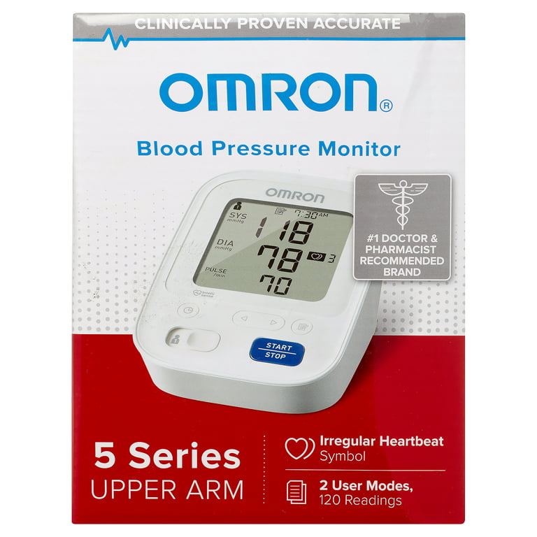 Homedics Upper Arm Blood Pressure Monitor Automatic BP Monitor with Easy One-Touch Operation Stores Up to 120 Readings (60 per USER) Standard