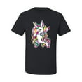 thumbnail image 2 of Wild Bobby, Awesome Dabbing Dab Rainbow Unicorn Fantasy, Streetwear, Men's Graphic Tees, Black, Small, 2 of 3