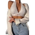 thumbnail image 4 of Women's White Lace Crochet Halter Neck Bralette, 4 of 4