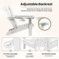 thumbnail image 6 of SERWALL 3PC Adjustable Folding Adirondack Chair set and Double Side Table, For Outdoor, Patio, Poolside, Garden, White, 6 of 10