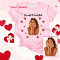 thumbnail image 4 of Aufmer 1 Pcs T-Shirt à Manches Courtes Imprimé pour Femmes, T-Shirt Col Rond Décontracté avec Motif à la Mode, Haut en Polyester Doux pour Printemps Été, Usage Quotidien Polyvalent pour Diverses Occasions (Rose), 4 of 4