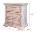 thumbnail image 5 of Abi 32 Inch Nightstand with 3 Drawers, Distressed Solid Pine Wood, White, 5 of 5