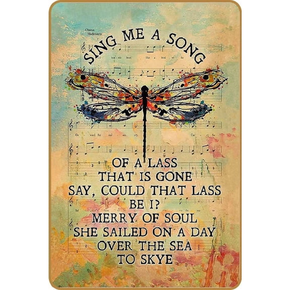 Home Office Kitchen Sign Outlander decor Gifts For Women Girls Mom - Sing Me a Song of a Lass, 12 x 8 Inch