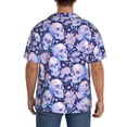 thumbnail image 3 of Gukieu Skull star crystal Print Men's Short-sleeved Shirts, Button-down Pocket Shirts, T-shirts, Beach Vacation Travel Summer Clothing-Large, 3 of 5