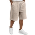 thumbnail image 2 of LWavelet Mens Shorts Casual Drawstring Elastic Waist Lightweight Summer Vacation Beach Shorts,Khaki 5XL, 2 of 7