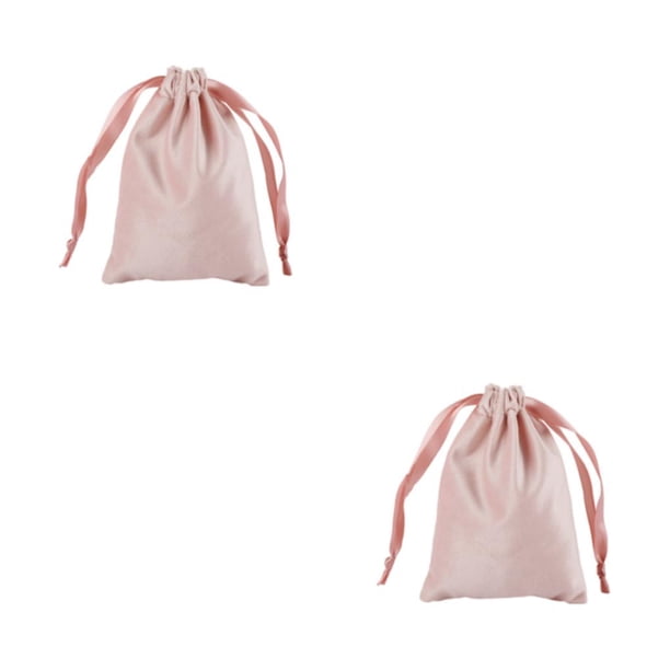 Toystoory Bolsas de regalo para dulces, embalaje fácil y ecológico para regalos de fiesta, protege los artículos, bolsas con cordón rosa rosa 2Conjunto