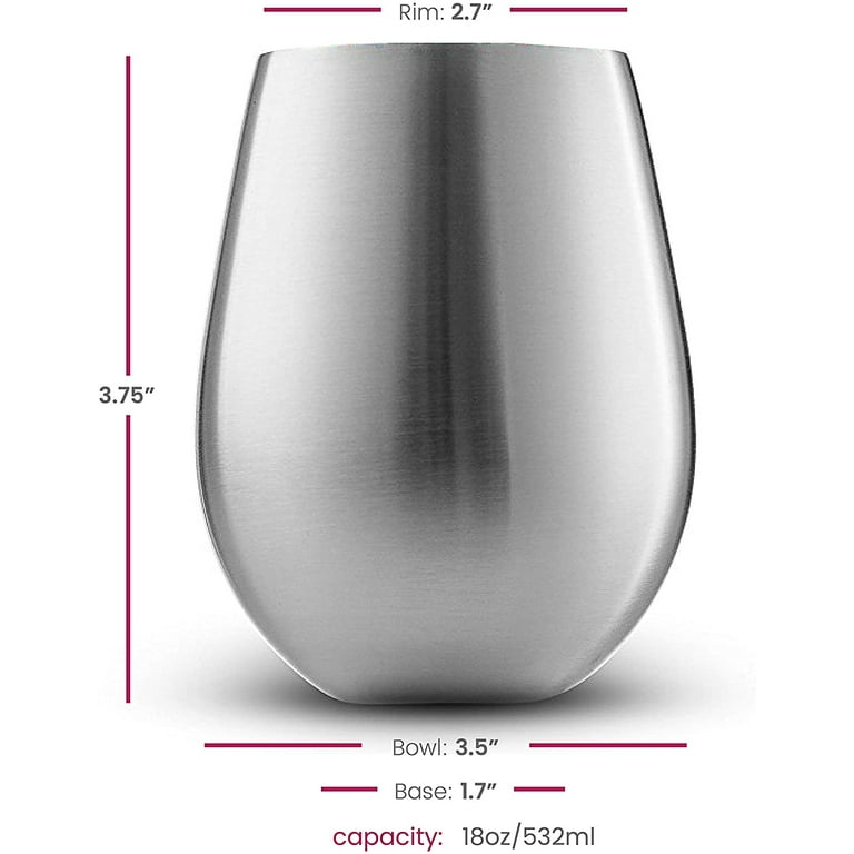 VERISA Stainless steel stemmed wine glasses,18oz Unbreakable Steel Wine  glass, Shatterproof Metal wi…See more VERISA Stainless steel stemmed wine
