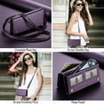thumbnail image 5 of Dteck Wallets for Women,Luxury Leather Crossbody Wallet Bag Handbag Phone Pocket Zipper Purse Credit Card Holder Large Capacity Wristlet,Purple, 5 of 8