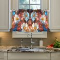 thumbnail image 2 of Yayeee Kitchen Curtains Light Filtering 27"x36" Rod Pocket Short Cafe Window Panel, Vibrant Floral, 2 of 7