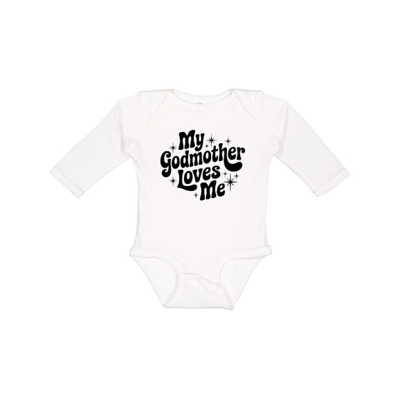Inktastic My Godmother Loves Me Godson Goddaughter Boys or Girls Long Sleeve Baby Bodysuit
