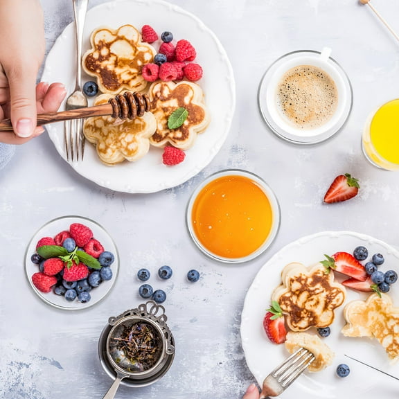 WHAMVOX  4 Pcs Saucer Clear Coffee Travel Snack Plate Transparent Glass 9.00X9.00X1.50CM