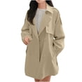 thumbnail image 1 of Chaquetas y abrigos casuales de manga larga sin capucha para mujer, chaqueta de lana de longitud media de moda de primavera, chaqueta casual de manga larga con capucha, abrigo para mujer, 1 of 2