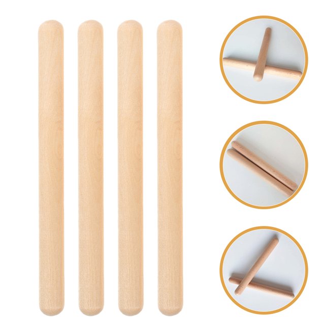 RUNROTOO 32 Pcs Bâtons de Rythme Entraînement Musical Instruments en Bois pour Enfant Jeu Extérieur Sécurisé