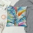 thumbnail image 2 of PRATYUS Outdoor Throw Pillow Covers Tropical Palm Blue Watercolor Flowers Leaves Summer Decorative Soft Bedroom Pillow case Cushion Couch 12x12in, 2 of 5