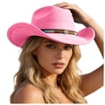thumbnail image 4 of OJSFQUFP Cowboy Hat for Women and Men with Shapeable Wide Brim Cattleman Western Hats for Cowboys, 4 of 5