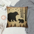 thumbnail image 2 of COMIO Bear Throw Pillow Covers Soft Wild Animal Cushion Covers for for Couch Sofa Rustic Cabin Country Nature Wildlife Bear Tree Yellow Brown Decorative Pillowcases Outdoor Pillows Covers, 2 of 5