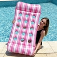 thumbnail image 4 of Pool Float,Water Lounger,Inflatable Floating Mat With Headrest,Portable Air Mattress For Pool Beach And Water Relaxation, 4 of 9