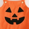 thumbnail image 6 of MUXiin Baby Halloween Bodysuit Orange Pumpkin Print Unisex Romper Soft Short Sleeve Cute Fall Outfit for Boys Toddler Comfortable Breathable,Black,0-3 Months, 6 of 8